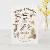 12 Weihnachtshunde im Weihnachtsgeist Hühnerbrühe Karte (Gelbe Blume)