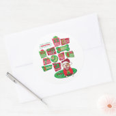 12 Weihnachtshunde Runder Aufkleber (Umschlag)