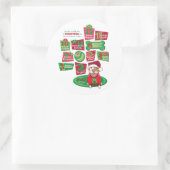 12 Weihnachtshunde Runder Aufkleber (Tasche)