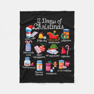 12 Weihnachtsmedikamente Apotheker Techniker Pharm Fleecedecke