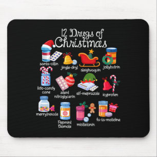 12 Weihnachtsmedikamente Apotheker Techniker Pharm Mousepad