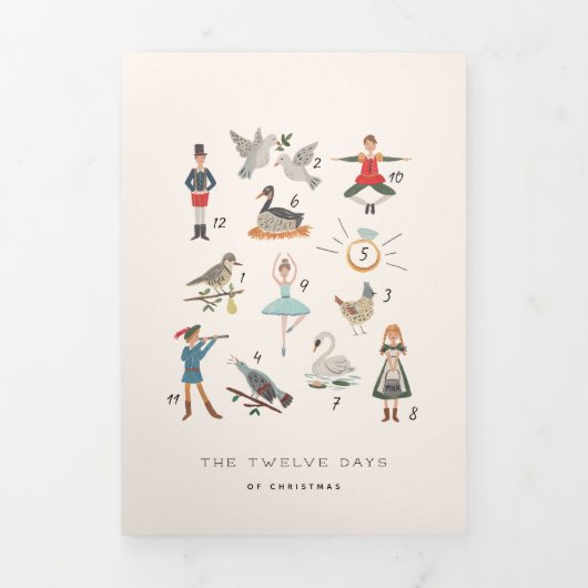 12 Weihnachtstage Dreifach Gefaltete Urlaubskarte (Cover)