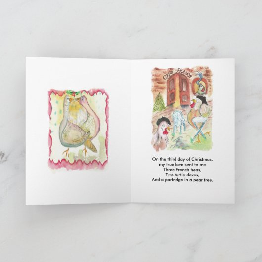 12 Weihnachtstage Feiertagskarte (Innenseite)