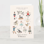 12 Weihnachtstage Feiertagskarte (Vorderseite)