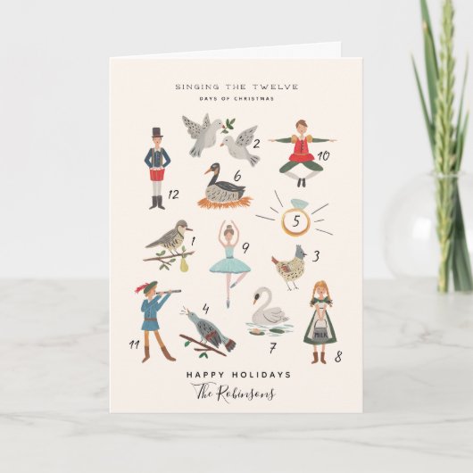 12 Weihnachtstage Feiertagskarte (Vorderseite)