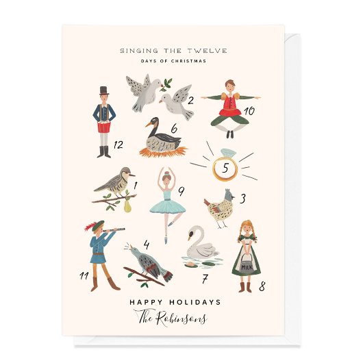 12 Weihnachtstage Feiertagskarte