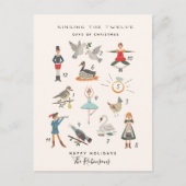 12 Weihnachtstage Feiertagspostkarte (Vorderseite)
