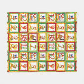 12 Weihnachtstage Fleecedecke (Vorderseite (Horizontal))