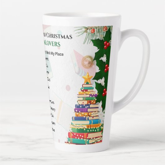 12 Weihnachtstage für Buchliebhaber Latte Tasse (Rechts)