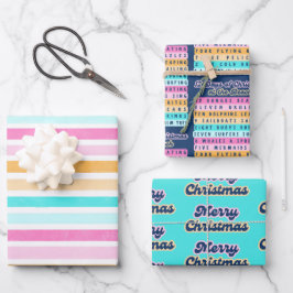 12 Weihnachtstage im Beach Retro Weihnachten Geschenkpapier Set