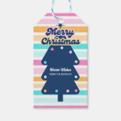 12 Weihnachtstage im Retro Tropical Beach Geschenkanhänger (Vorderseite)