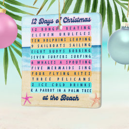 12 Weihnachtstage im Retro Tropical Beach Keramikornament