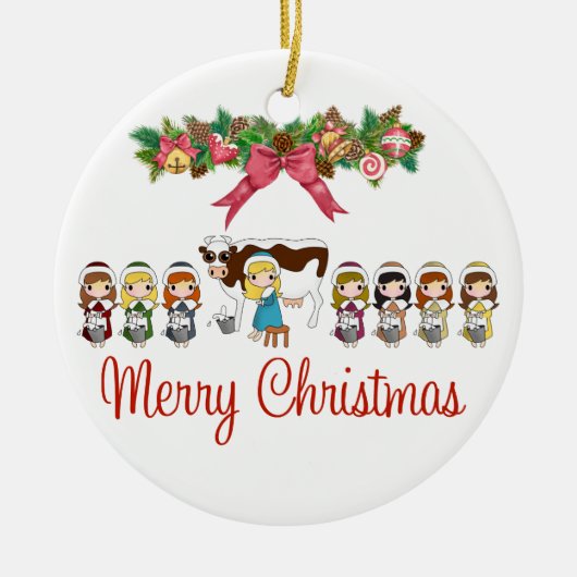12 Weihnachtstage Keramik Ornament (Vorne)