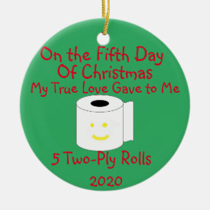 12 Weihnachtstage Keramik Ornament