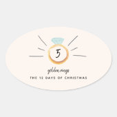 12 Weihnachtstage Ovaler Aufkleber (Vorderseite)