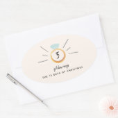 12 Weihnachtstage Ovaler Aufkleber (Umschlag)