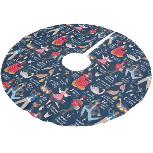 12 Weihnachtstage Polyester Weihnachtsbaumdecke (Schrägansicht)