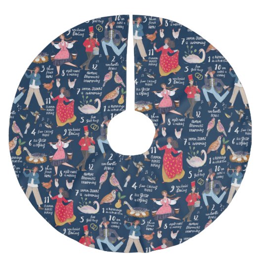 12 Weihnachtstage Polyester Weihnachtsbaumdecke (Vorderseite)