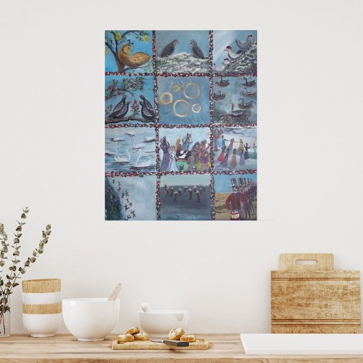 12 Weihnachtstage Poster (Küche)