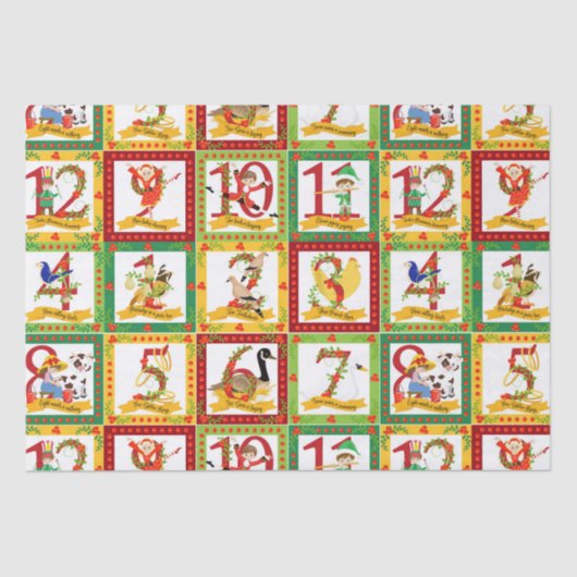 12 Weihnachtstage Seidenpapier (Vorderseite)