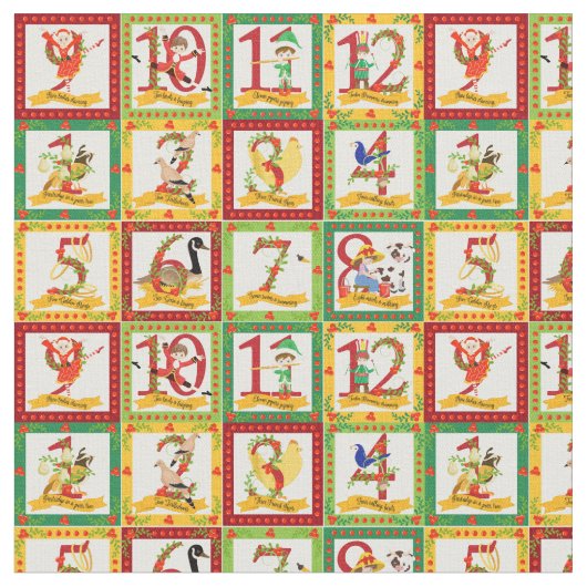 12 Weihnachtstage Stoff (Nahaufnahme)