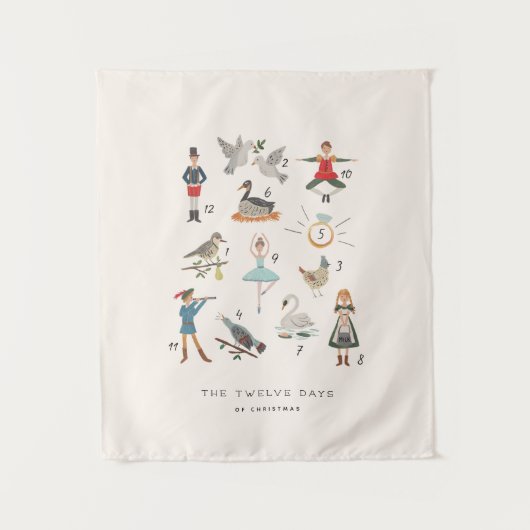 12 Weihnachtstage Wandteppich (Vorderseite)