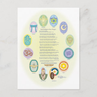 12 Weltreligionen & Gebet Postkarte