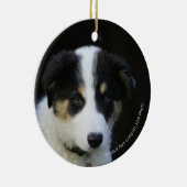 12 Wochen-alter Border-Collie-Welpe Keramikornament (Rechts)