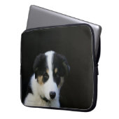 12 Wochen-alter Border-Collie-Welpe Laptopschutzhülle (Vorderseite Links)