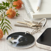 12 Wochen-alter Border-Collie-Welpe Schlüsselanhänger (Vorderseite rechts)