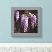 12" x 12" Lila Wisteria auf Holzzaun Leinwanddruck (Insitu (Holzboden))