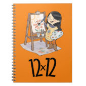12 x 12 Maler Girl Spiral Notebook Orange Notizblock (Vorderseite)
