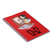 12 x 12 Maler Girl Spiral Notebook Red Notizblock (Rechte Seite)