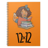 12 x 12 Reader Girl Spiral Notebook Orange Notizblock (Vorderseite)