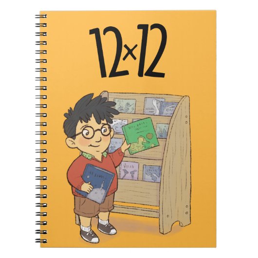 12 x 12 Shelf Boy Spiral Notebook gelb Notizblock (Vorderseite)