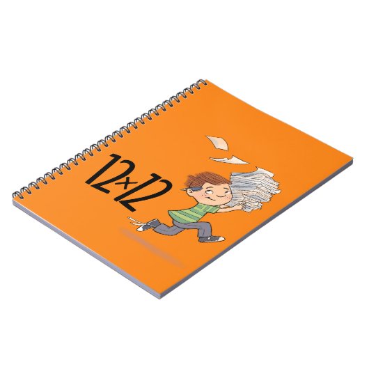 12 x 12 Spiral-Notebookpapier Kid Orange Notizblock (Linke Seite)