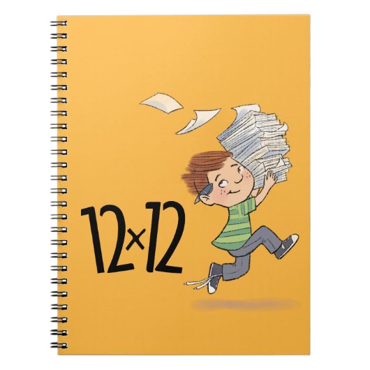 12 x 12 Spiral Paper Kid Notebook gelb Notizblock (Vorderseite)