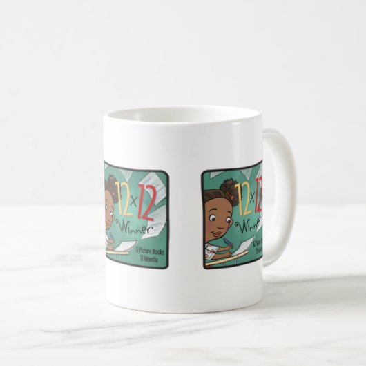 12 x 12 Tasse Writer Girl (VorderseiteRechts)