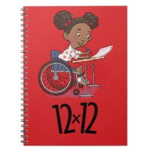 12 x 12 Writer Girl Spiral Notebook Red