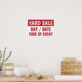 12" X 18" Yard Verkauf Informationsbroschüre Poster (Küche)