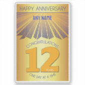 12 Year | Golden Ray 12 Step CUSTOM NAME Aufkleber (Vorderseite)