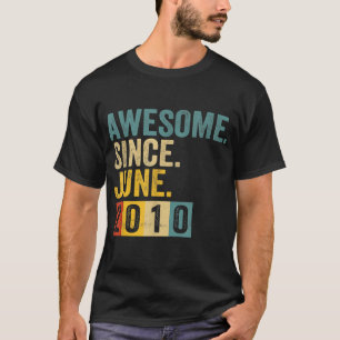 12 Year Old Awesome Since June 2010 12th Birthday T-Shirt