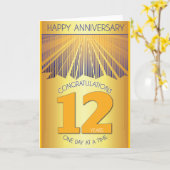 12 Year Sober Anniversary | Golden Ray 12 Step Karte (Gelbe Blume)
