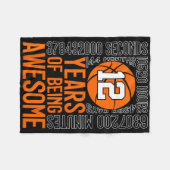 12 Years Of Being Awesome Sketll 12th Birthday  Fleecedecke (Vorderseite (Horizontal))