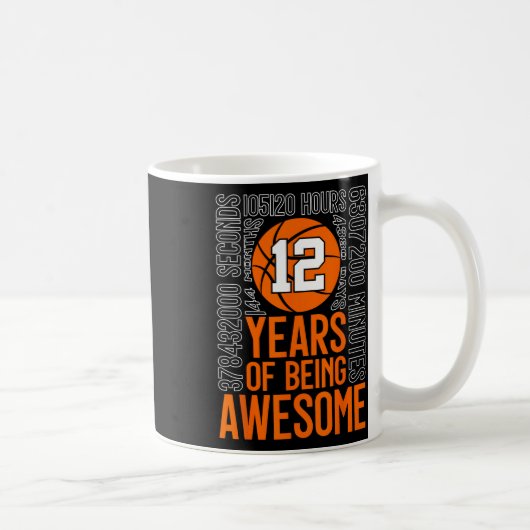 12 Years Of Being Awesome Sketll 12th Birthday Kaffeetasse (Rechts)