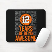 12 Years Of Being Awesome Sketll 12th Birthday  Mousepad (Mit Mouse)