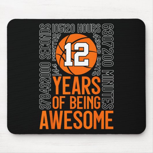 12 Years Of Being Awesome Sketll 12th Birthday  Mousepad (Vorne)