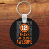 12 Years Of Being Awesome Sketll 12th Birthday  Schlüsselanhänger (Vorderseite)