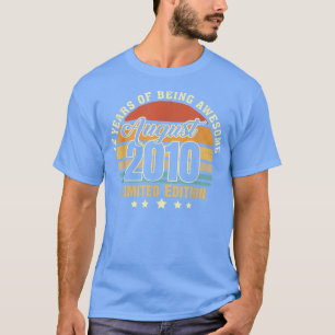 12 Years Old Awesome Since August 2010 12th Birthd T-Shirt