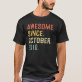 12 Years Old Awesome Since October 2010 12th Birt T-Shirt (Vorderseite)